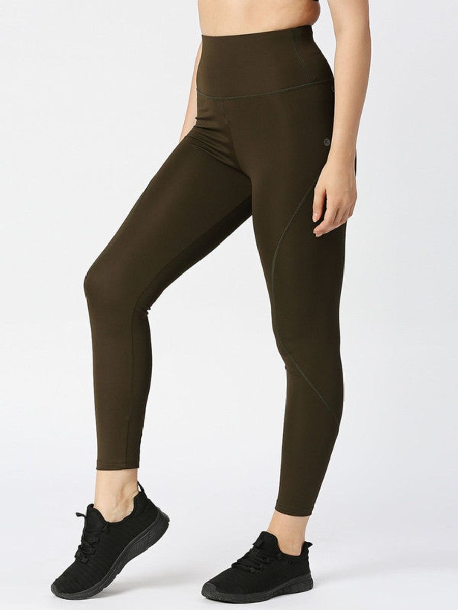 Sportswear Lovable | Women Solid Tights Aero Sprinter Xc (Hw) Olive