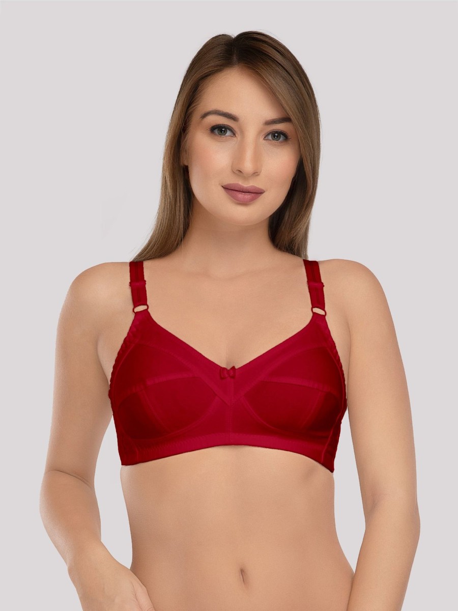 Bra Daisy Dee | Daisy Dee Dark Non Padded Non Wired Full Coverage Bra Nshpu_D Maroon