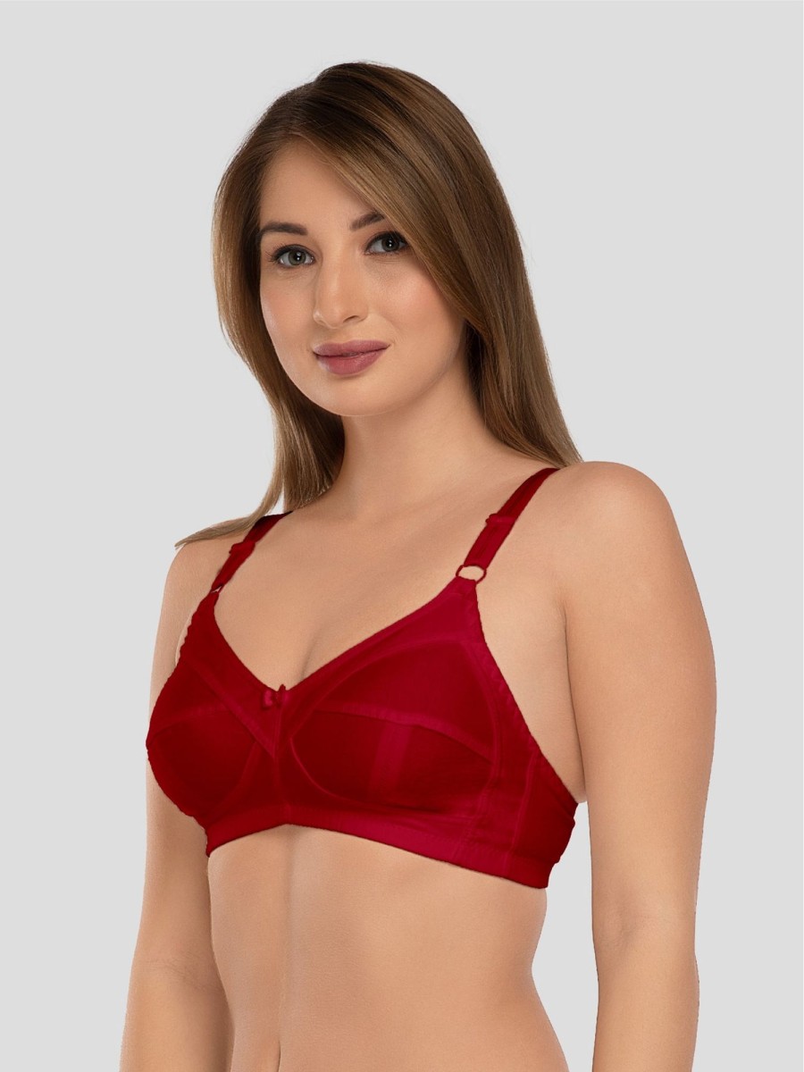 Bra Daisy Dee | Daisy Dee Dark Non Padded Non Wired Full Coverage Bra Nshpu_D Maroon