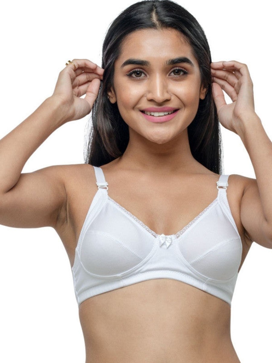 Bra Lovable | Lovable Non Padded Non Wired Full Coverage Bra Comfyst_ White