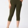 Sportswear Lovable | Women Green Solid Capri - Incline Track - Ol Olive