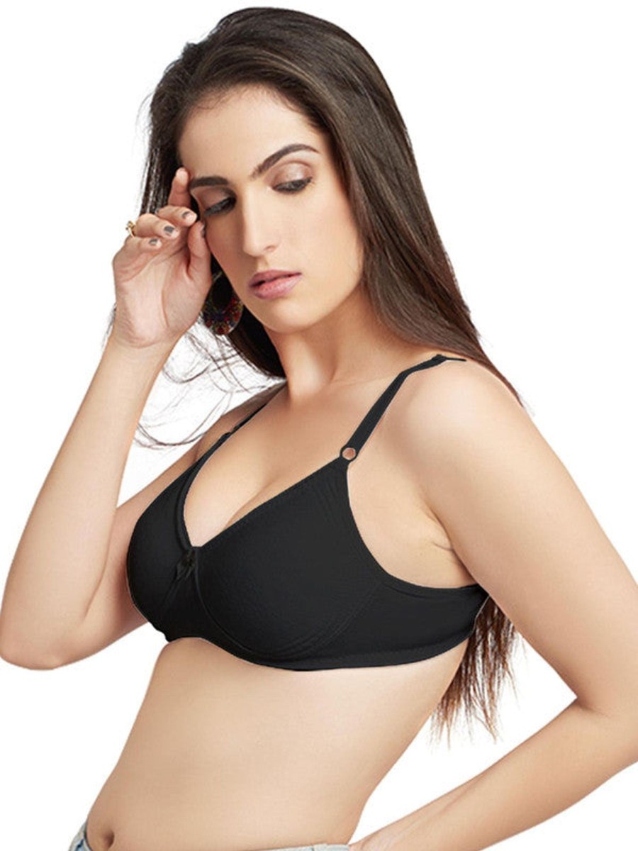 Bra Lovable | Lovable Non Padded Non Wired Full Coverage Bra Classic Black