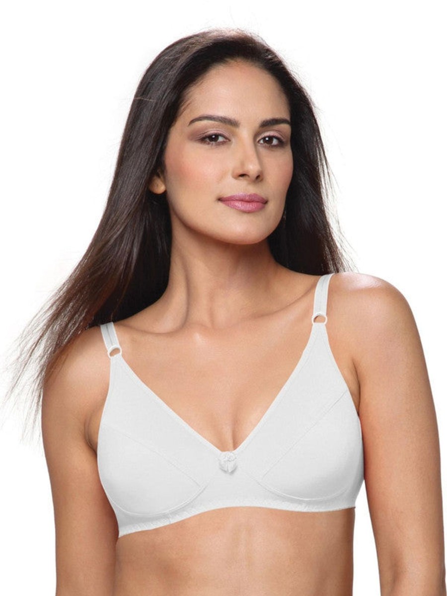 Bra Lovable | Lovable Non Padded Non Wired Full Coverage Bra L-1797 White