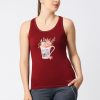 Sportswear Lovable | Women Solid Top - Floral Cup Racerback-Mn Maroon