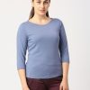 Sportswear Lovable | Women Denim Solid T-Shirt - Duvet Tee-Db-Ml Blue