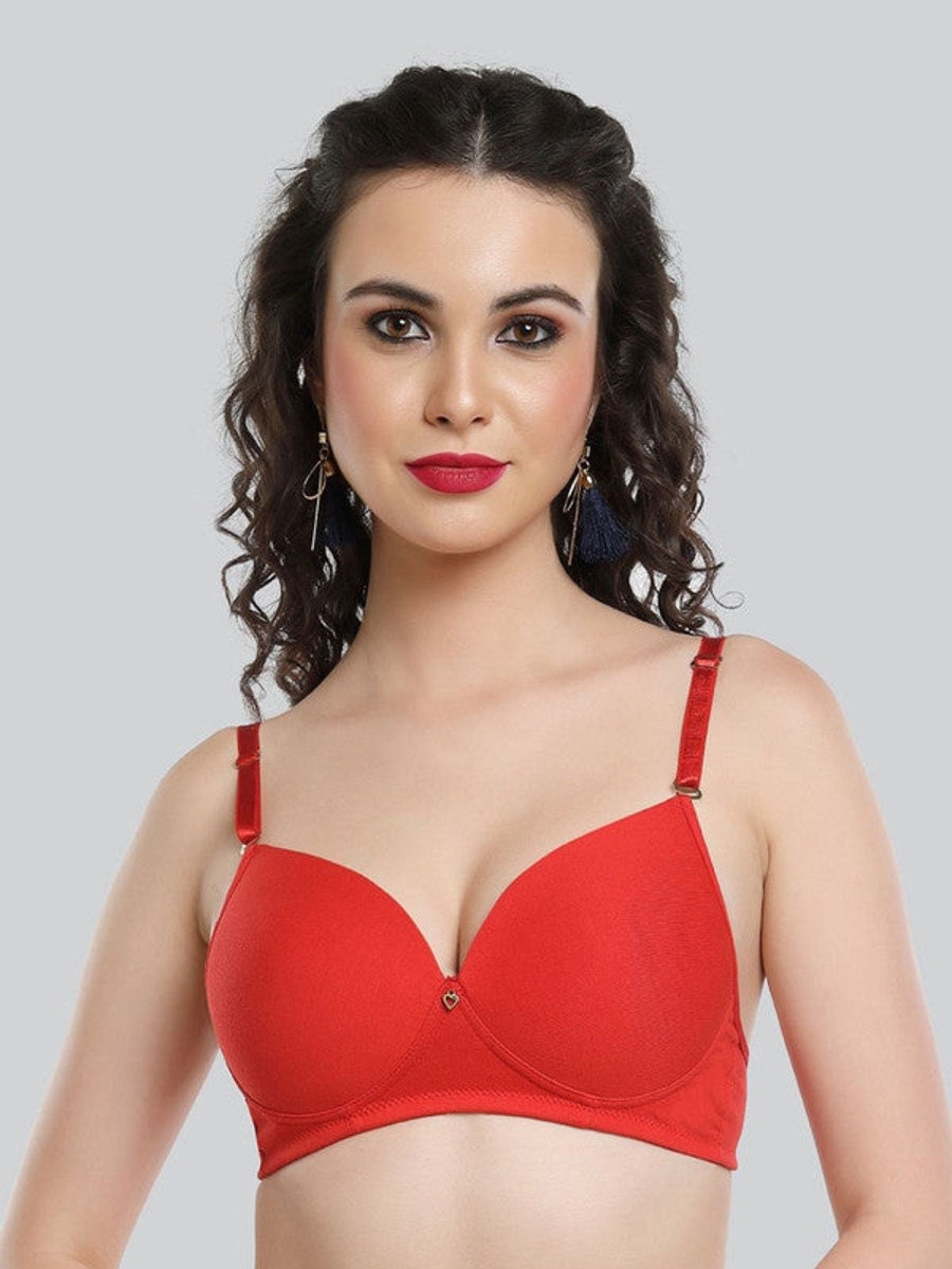 Bra Lovable | Lovable Brilliant Padded Non Wi 3/4Th Coverage Bra Le-227-Brilliant Red