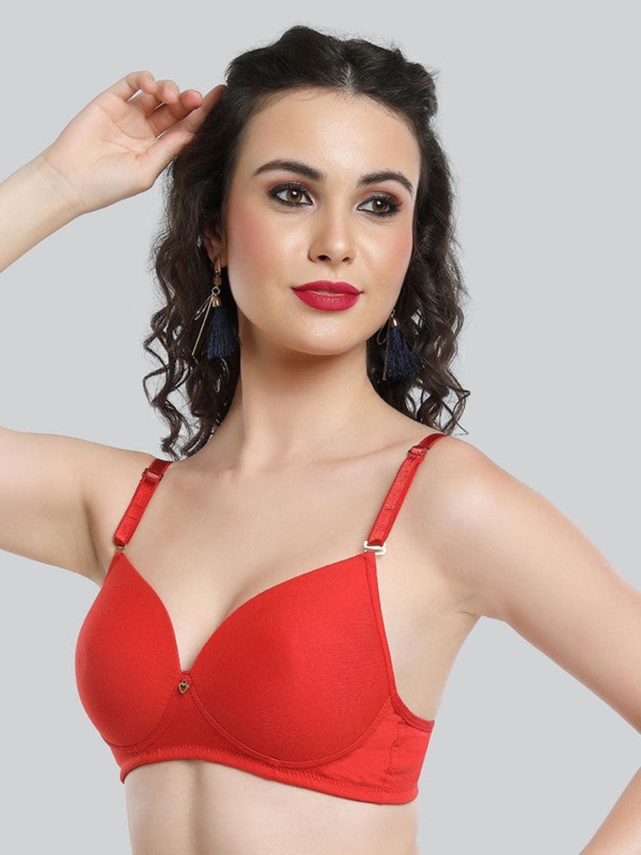 Bra Lovable | Lovable Brilliant Padded Non Wi 3/4Th Coverage Bra Le-227-Brilliant Red