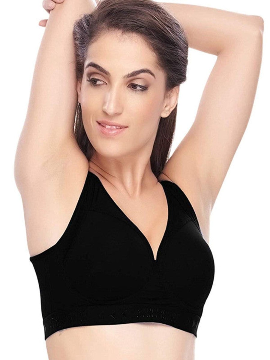 Sportswear Lovable | Lovable Padded Non Wired Full Coverage Bra Energy Bra Black