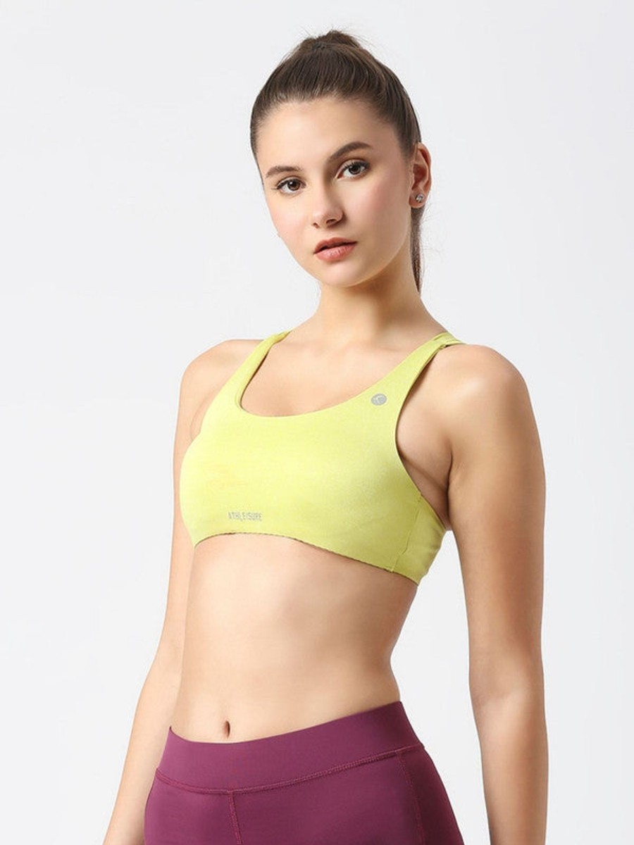 Bra Lovable | Lovable Teal Non Padded Non Wired Full Coverage Bra Vitality Bra_If-Tl Yellow