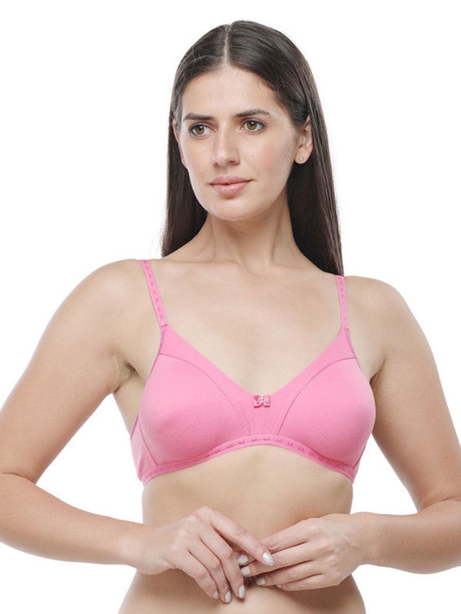 Bra Daisy Dee | Daisy Dee Dark Non Padded Non Wired Medium Coverage Bra -Embrace_Dark Pink