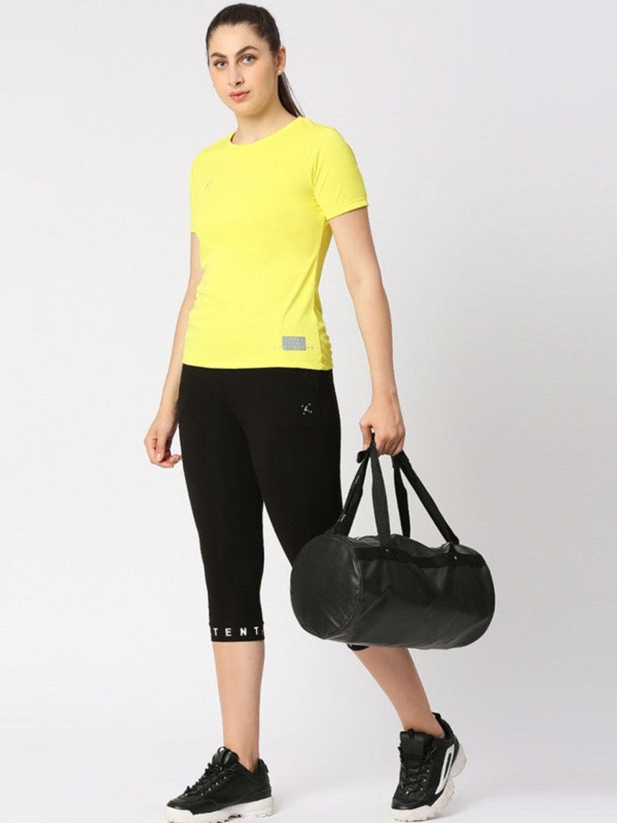 Sportswear Lovable | Women Solid Regular Fit Sports T-Shirt - Ventura Tee-Yl Yellow