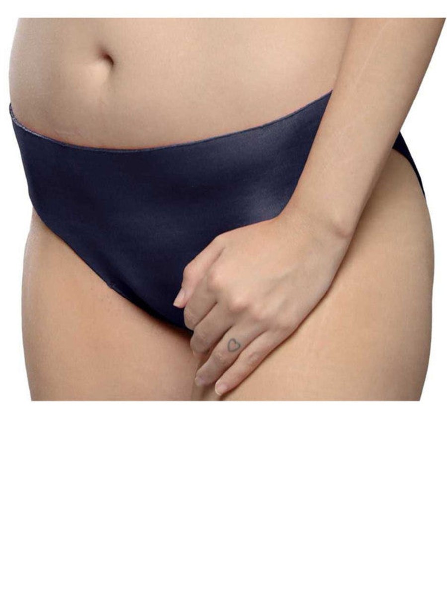 Panty Lovable | Women Blue Solid Bikini Panty - Back To Smooth Blue Navy