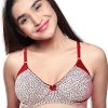 Bra Lovable | Lovable Cream-Maroon Non Padded Non Wired Full Coverage Bra Le-223_Cream-Maroon Multicolor