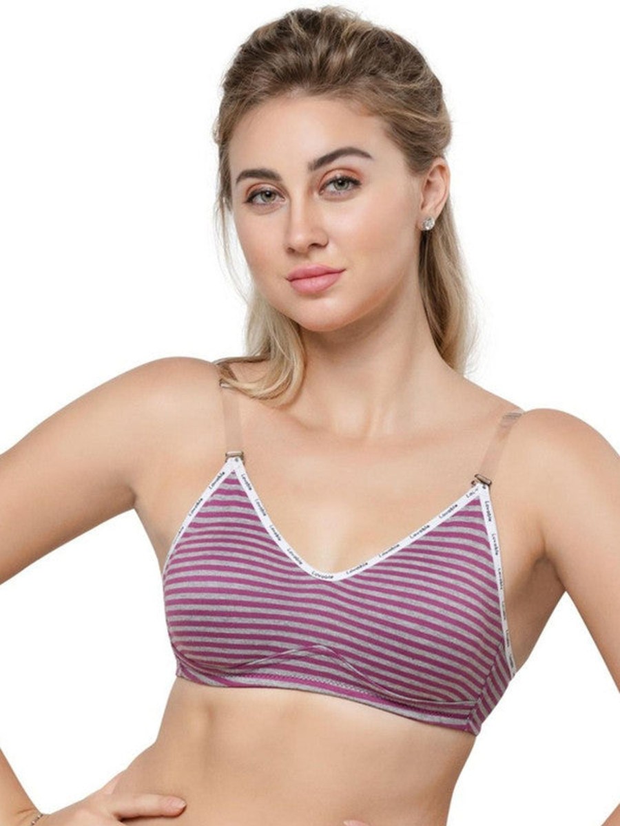 Bra Lovable | Lovable Wine-Grey Non Padded Non Wired Full Coverage Bra Nexa 3_Wine-Grey Multicolor