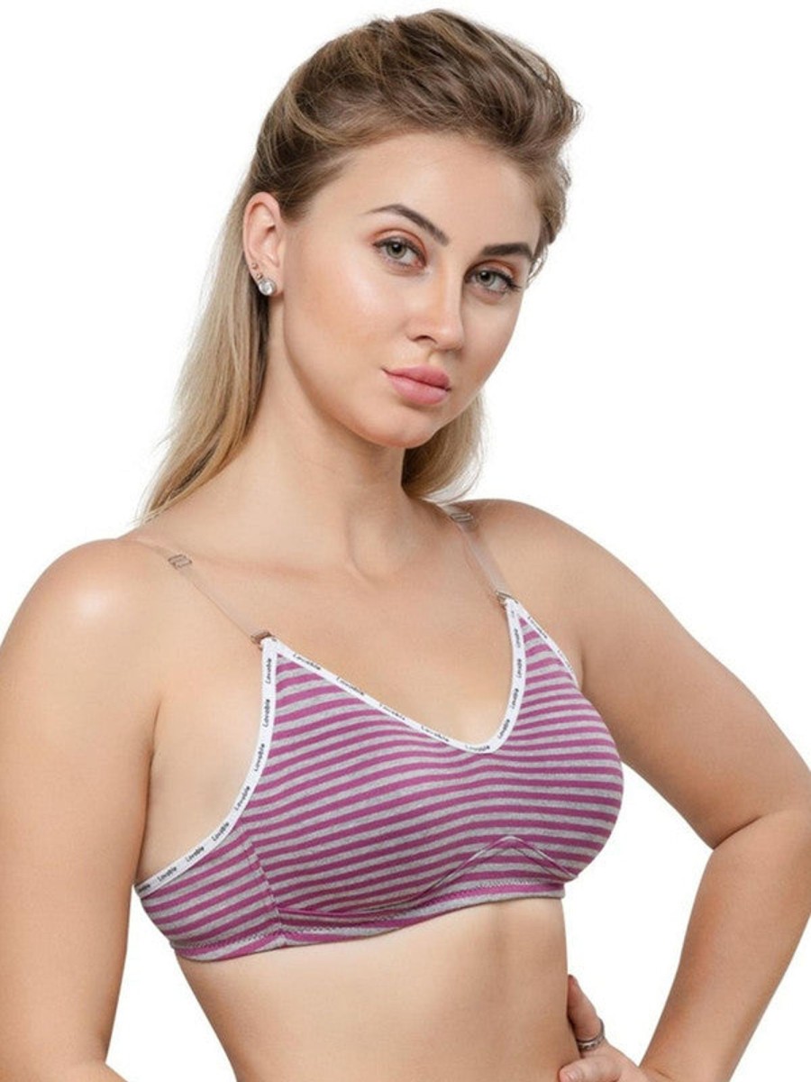 Bra Lovable | Lovable Wine-Grey Non Padded Non Wired Full Coverage Bra Nexa 3_Wine-Grey Multicolor