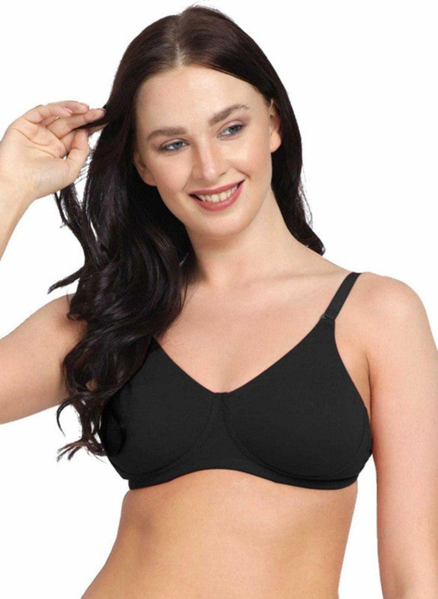 Bra Lovable | Lovable Non Padded Non Wired 3/4Th Coverage Bra Myfitbra Black