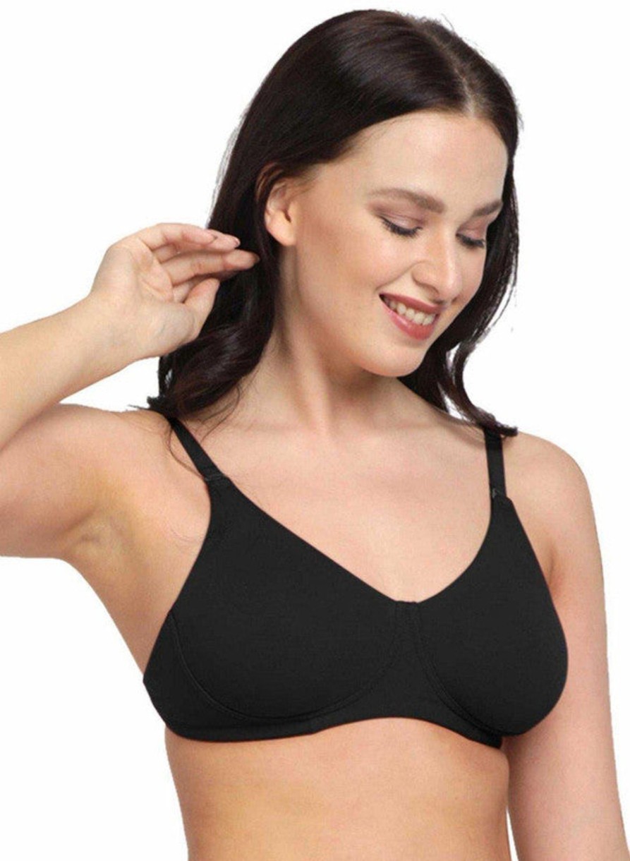 Bra Lovable | Lovable Non Padded Non Wired 3/4Th Coverage Bra Myfitbra Black