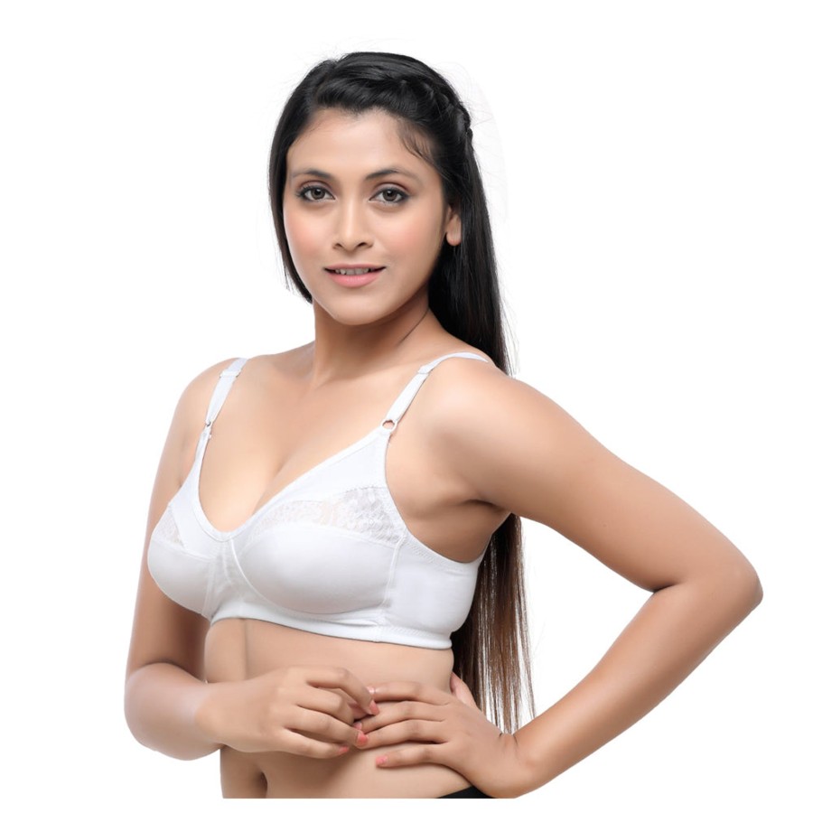 Bra Lovable | Lovable Non Padded Non Wired Full Coverage Bra Adl-The 1_ White